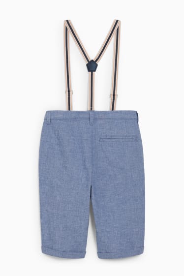 Kinder Jungen - Bermudas mit Hosenträgern - LYCRA® - hellblau