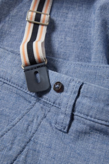 Kinder Jungen - Bermudas mit Hosenträgern - LYCRA® - hellblau