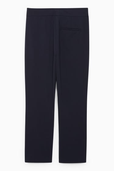 Women - Cloth trousers - mid-rise waist - flared - dark blue