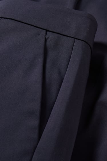 Women - Cloth trousers - mid-rise waist - flared - dark blue