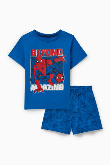 Kinder Jungen - Spider-Man - Shorty-Pyjama - blau