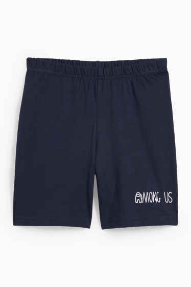 Kinderen - Among Us - shortama - 2-delig - donkerblauw