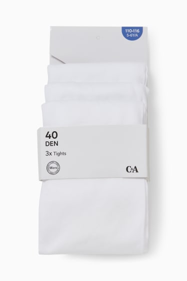 Kinder Mädchen - Multipack 3er - Feinstrumpfhose - 40 DEN - weiß