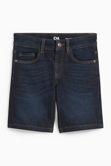 Kinderen - Bermuda van spijkerstof - jog denim - jeansdonkerblauw