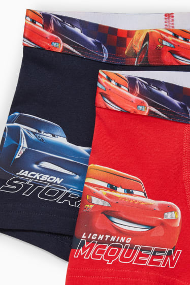 Kinderen - Set van 2 - Cars - boxershorts - rood / blauw