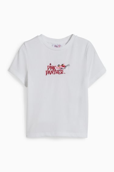 Copii - Pantera Roz - tricou cu mânecă scurtă - alb