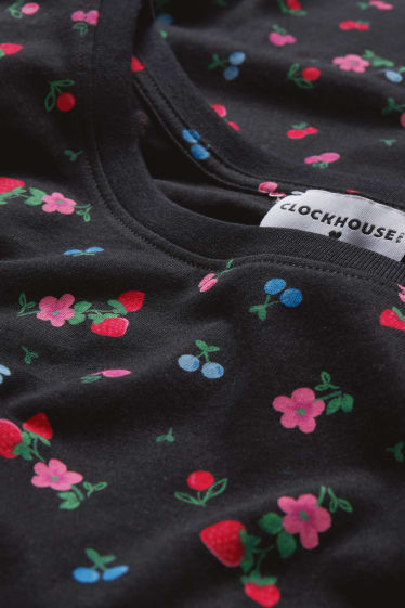 Jóvenes - CLOCKHOUSE - camiseta - de flores - negro