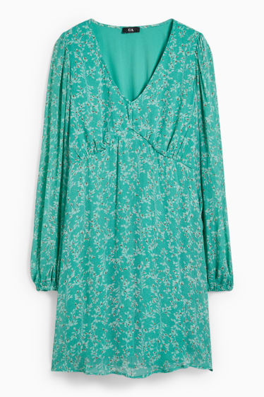 Damen - Chiffon-Kleid - hellgrün