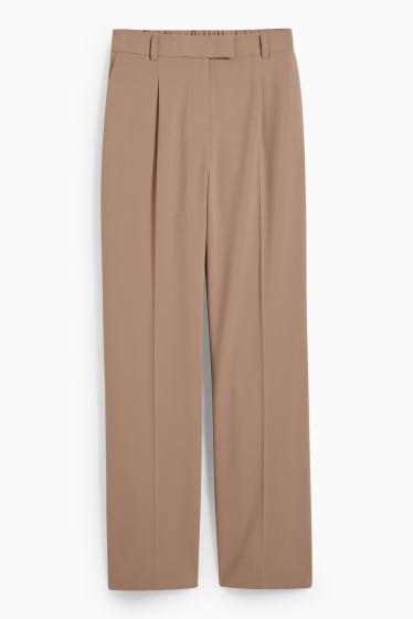 Damen - Stoffhose - High Waist - Straight Fit - beige