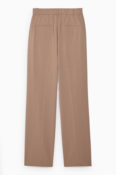Dona - Pantalons de tela - high waist - straight fit - beix