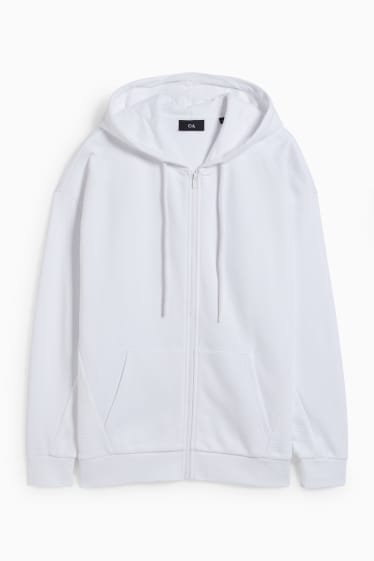 Hommes - Sweat zippé à capuche - blanc