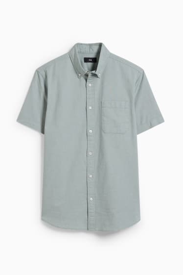 Hommes - Chemise - regular fit - col button-down - vert