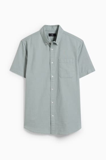 Men - Shirt - regular fit - button-down collar - green