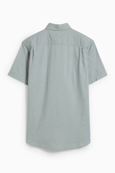 Hommes - Chemise - regular fit - col button-down - vert