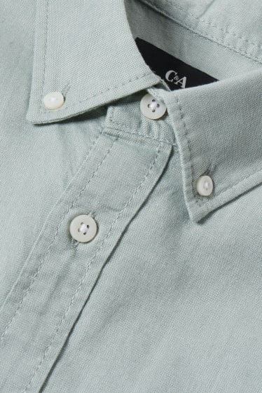 Hommes - Chemise - regular fit - col button-down - vert