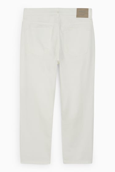 Pánské - Crop regular jeans - krémově bílá