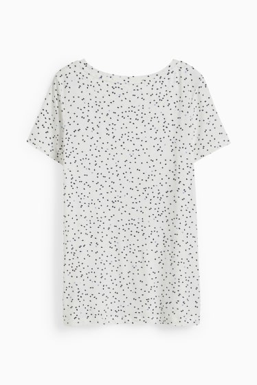 Women - Nursing T-shirt - polka dot - white