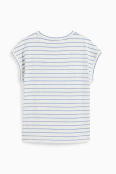 Femmes - T-shirt - à rayures - bleu / blanc