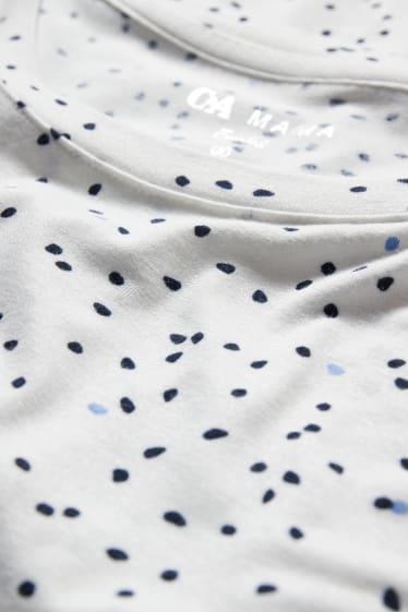 Women - Nursing T-shirt - polka dot - white