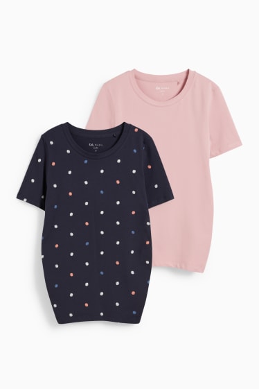 Femmes - Lot de 2 - T-shirt de grossesse - rose