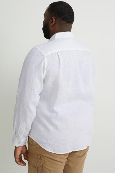 Hombre - Camisa de lino - regular fit - kent - blanco