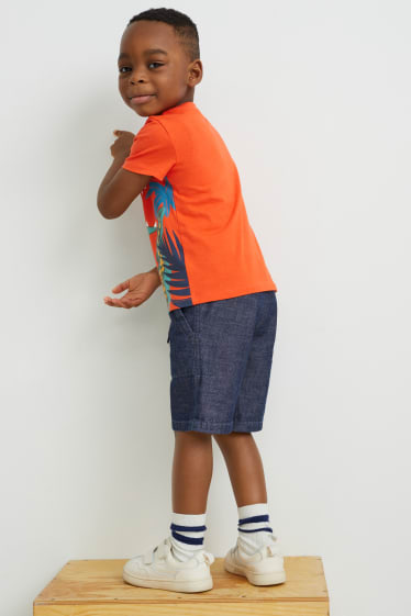 Children - Set - short sleeve T-shirt and shorts - 2 piece - orange