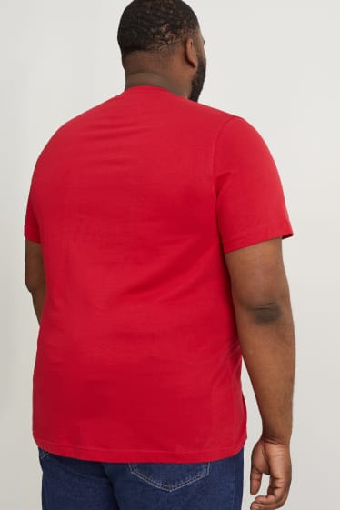 Uomo - T-shirt - rosso scuro
