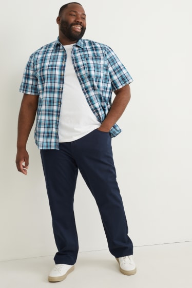 Men - Shirt - regular fit - kent collar - check - turquoise