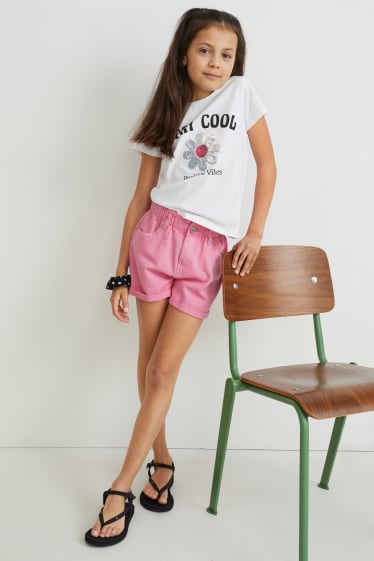 Kinder - Jeans-Shorts - rosa