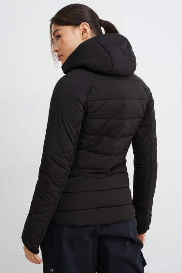 Damen - Steppjacke mit Kapuze - Hiking - schwarz