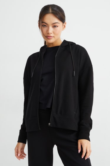 Women - Zip-through sweatshirt with hood - black