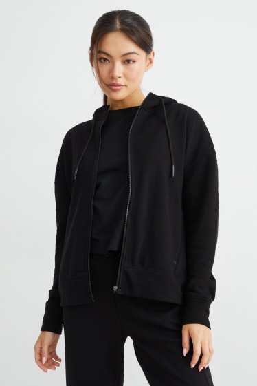 Femmes - Sweat zippé à capuche - noir