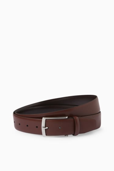 Hommes - Ceinture en cuir - marron foncé