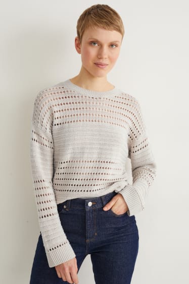 Damen - Pullover - beige