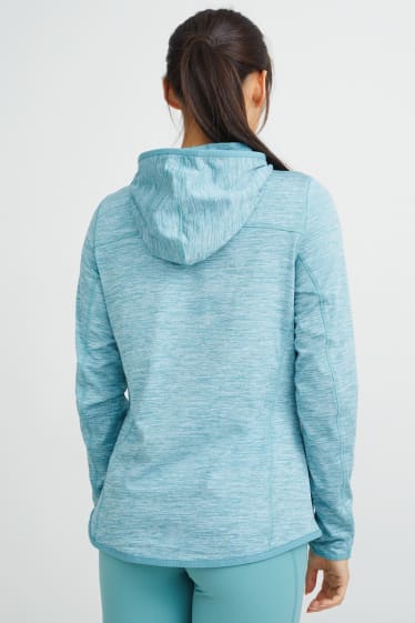 Women - Active Zip-Through Sweatshirt With Hood - turquoise