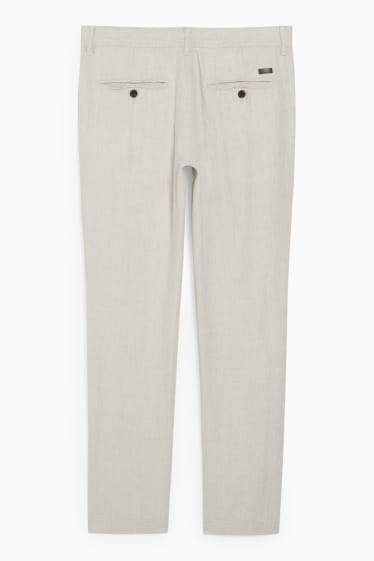 Uomo - Pantaloni chino di lino - regular fit - beige