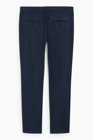 Hommes - Chino en lin - regular fit - bleu foncé