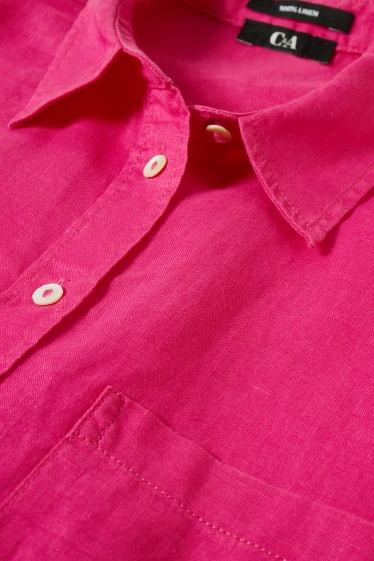 Women - Linen blouse - pink