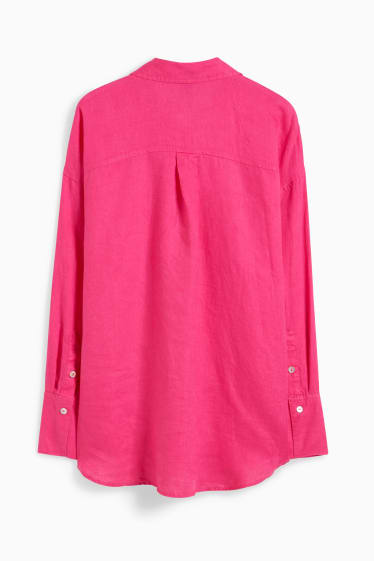 Women - Linen blouse - pink