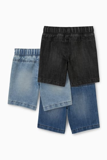 Children - Multipack of 3 - denim Bermuda shorts - denim-light blue