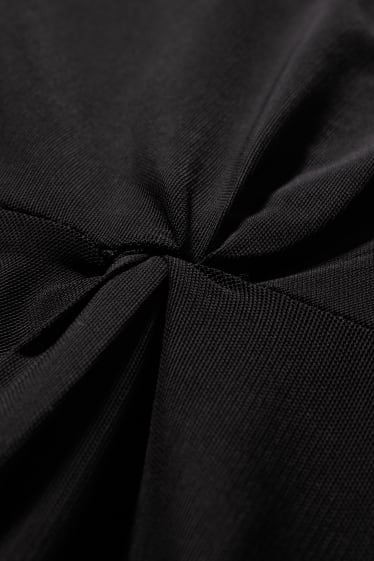 Damen - Figurbetontes Kleid mit Knotendetail - schwarz