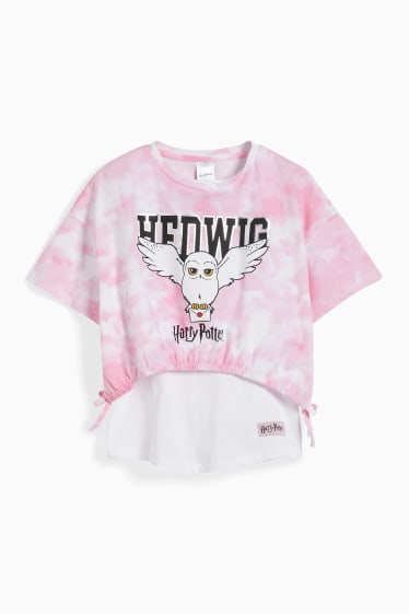 Kinder Mädchen - Harry Potter - Set - Kurzarmshirt und Top - 2 teilig - rosa