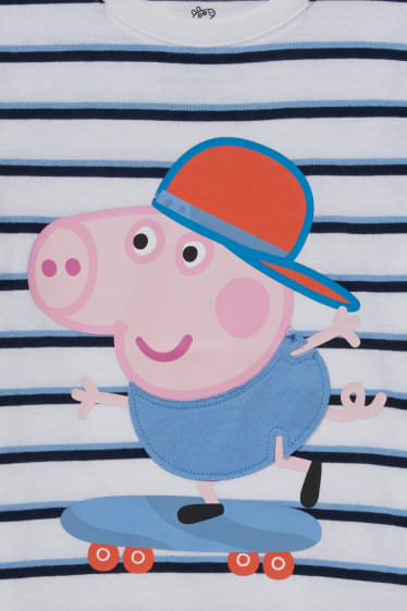 Enfants garçons - Peppa Pig - T-shirt - à rayures - blanc
