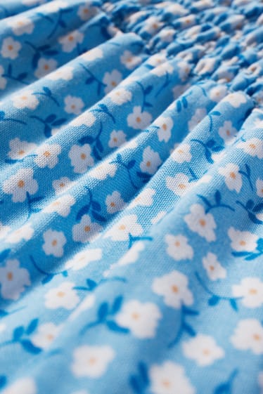 Femei - CLOCKHOUSE - fustă mini - cu flori - albastru deschis