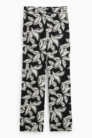 Dona - Pantalons de tela - high waist - palazzo - negre