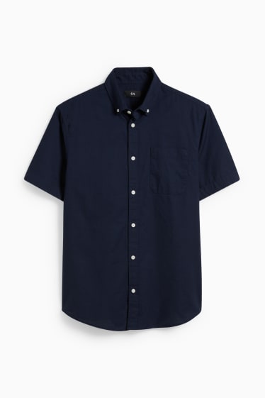 Herren - Hemd - Regular Fit - Button-down - dunkelblau