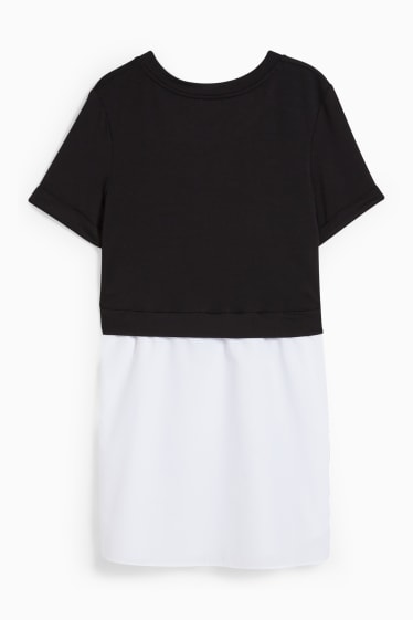 Donna - T-shirt premaman - effetto 2 in 1 - nero