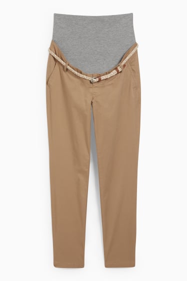 Women - Maternity chinos with belt - slim fit - beige