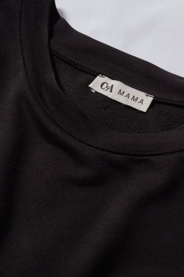 Kobiety - T-shirt ciążowy - styl 2 w 1 - czarny