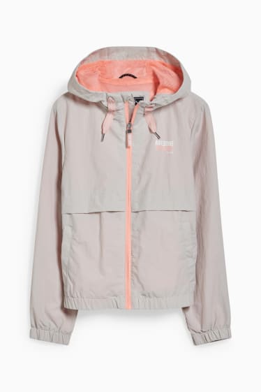 Kinder Mädchen - Jacke mit Kapuze - hellgrau
